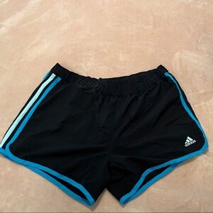 adidas Black Athletic Shorts with Teal Trim